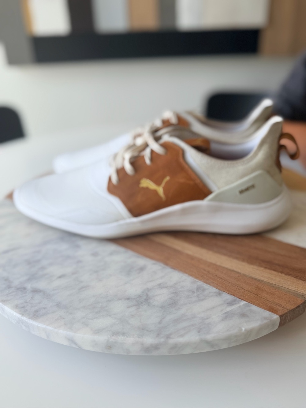 Puma Ignite Men’s White and Brown Golf Shoes